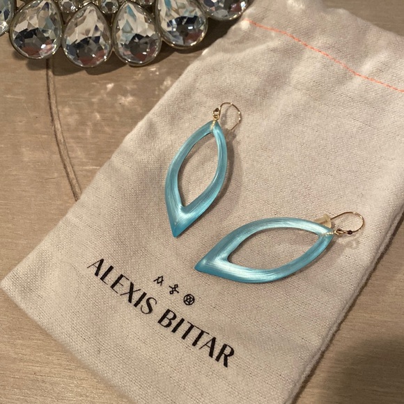 Alexis Bittar Jewelry - Gorgeous Alexis Bittar Blue Lucite Open Drop Earrings